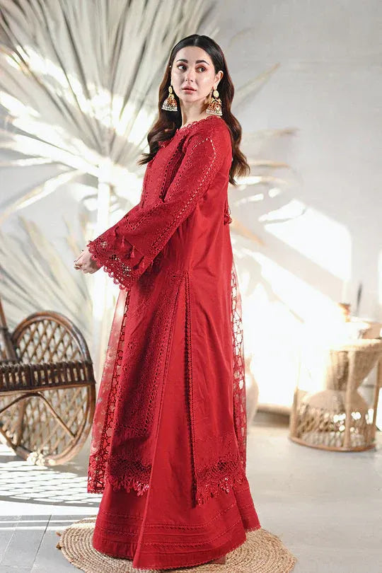 Premium Lawn by QALAMKAR - MB-2505 Red Elegance