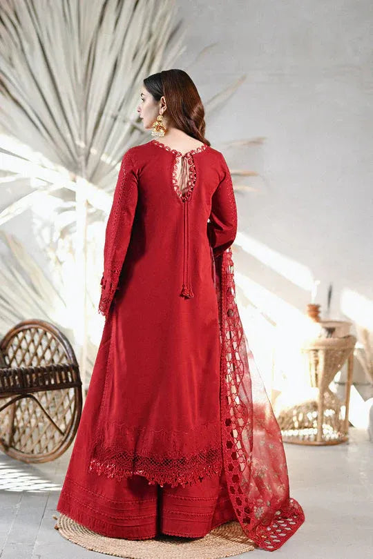 Premium Lawn by QALAMKAR - MB-2505 Red Elegance